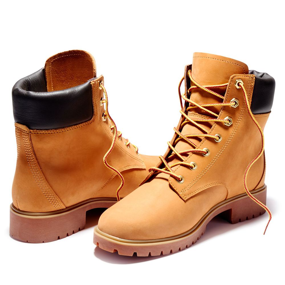 Botas Feminino - Timberland 6-Inch Jayne Impermeavel Couro - FHDWI8974 - Marrom